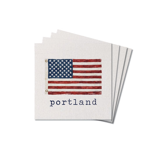 American Vintage Flag Personalized Coaster Set banner