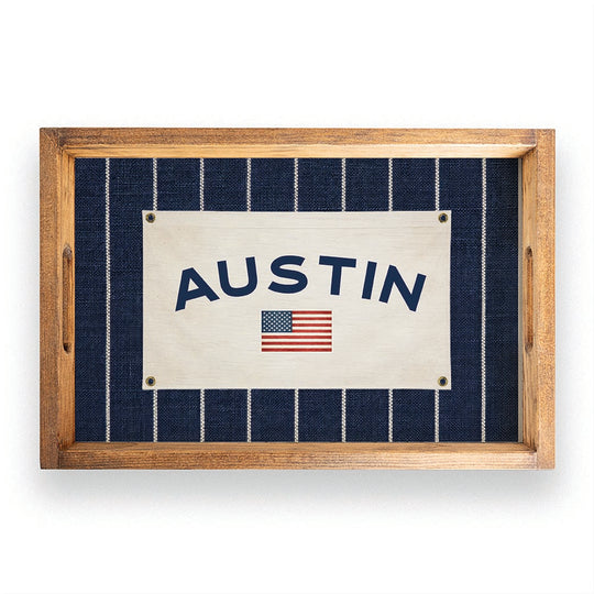 Americana Stripe Personalized Serving Tray banner