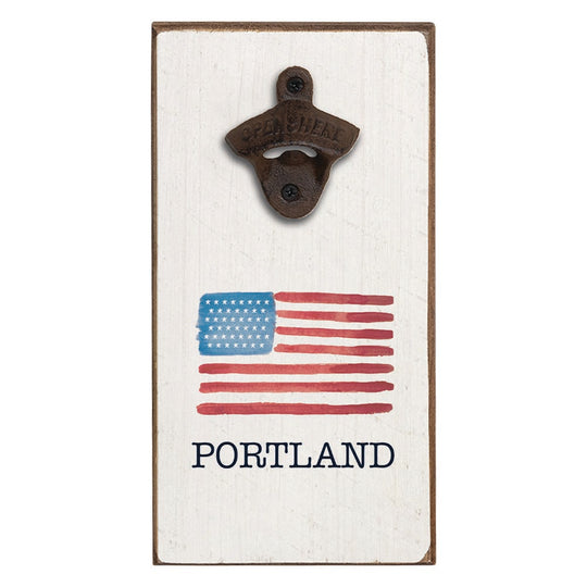 American Watercolor Flag Personalized Bottle Opener banner
