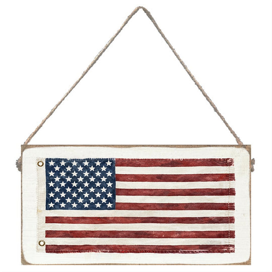 American Vintage Flag Twine Sign banner