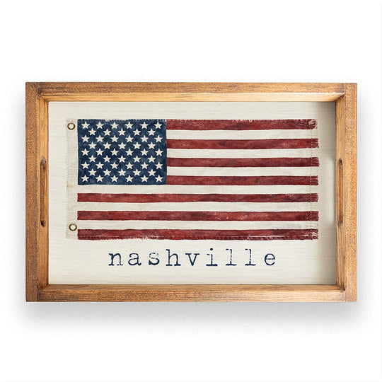 American Vintage Flag Personalized Tray banner