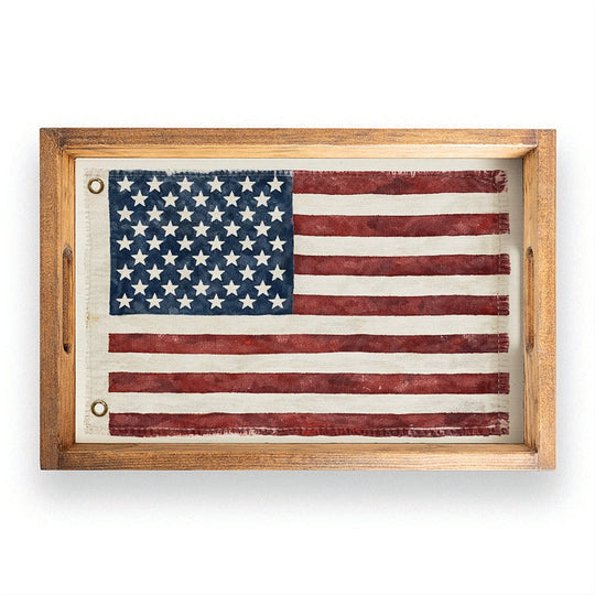 American Vintage Flag Serving Tray banner